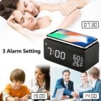 Wooden Digital Alarm Clock with Humidity Display - Image 4