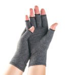 Popular Hemp Gray Black Half-Finger Pressure Gloves Care Rehabilitation Fitness Outdoor Sports Cycling Gloves Wholesale - Image 3