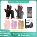 Popular Hemp Gray Black Half-Finger Pressure Gloves Care Rehabilitation Fitness Outdoor Sports Cycling Gloves Wholesale - Image 2